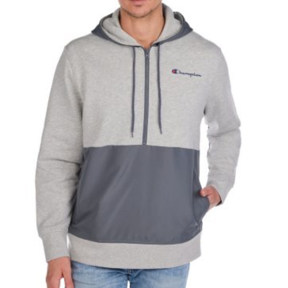 NWT Campion Men’s Hooded Half-zip Heather Gray sweatshirt Size Small